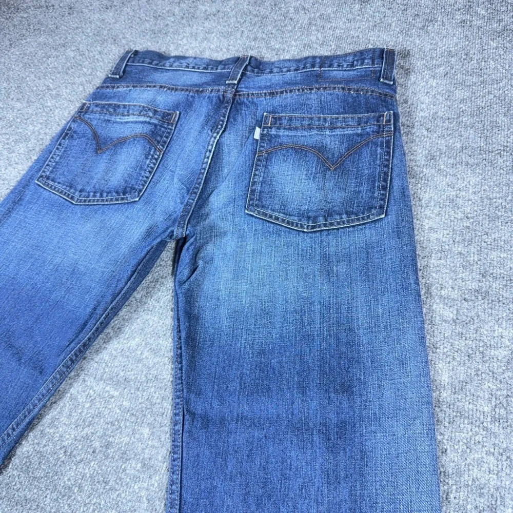 Levis SilverTab Mens Straight Leg Jeans Medium Wash Blue Denim 247M Tag 35 Waist